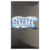 CANADA NORTHWEST TERRITORIES BEAR LICENSE PLATE