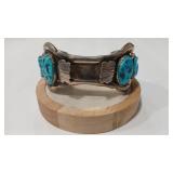 TURQUOISE & STERLING CONTEMPORARY WATCH BAND