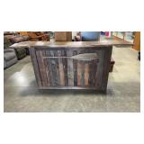CUSTOM BAR/WORK STATION WITH LIVE EDGE TOP AND