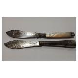 2 - ENGLISH FISH KNIVES W/ MOP