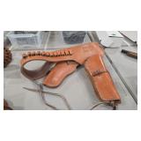 MT LEATHER COWBOY BELT DOUBLE HOLSTER