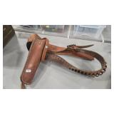 LAWRENCE LEATHER AMMO BELT WITH HOLSTER