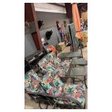 6 PIECE METAL & GLASS PATIO SET W/ CUSHIONS