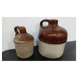 2 - 1 HANDLE DBL GLAZE CROCK JUGS