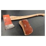MARION TOOL WORKS AXE & LEATHER SHEATH