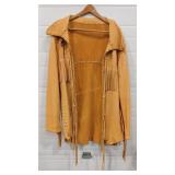 LEATHER HANDMADE JACKET W/ BEAR CLAW  ACCENT