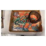 TURQUOISE COLORED JEWELRY & BELT