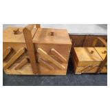 2 VINTAGE WOOD SEWING BASKETS- EMPTY