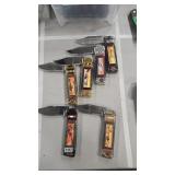 6 FRANKLIN MINT COMMEMORATIVE KNIVES