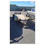 2002 CAR HAULER TRAILER W/ RAMPS & TIRE TIE DOWNS