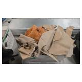 TUB OF ASSORTED LEATHER PIECES
