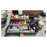 TACKLE BOX W/ ASSORTED TACKLE & PROPANE BURNER