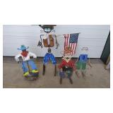 4 METAL COWBOY CUTOUTS