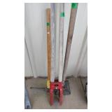 TAMPER, PICK AXE AND POST HOLE DIGGER