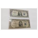 1957B $1 & 1953 $5 SILVER CERTIFICATES