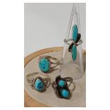 4 - NATIVE AMERICAN STERLING/COIN RINGS