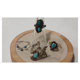 4 - NATIVE AMERICAN STERLING/COIN RINGS