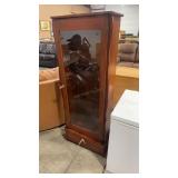 6 SLOT GUN CABINET W/ ANTLER HANDLES & DRAWER