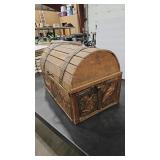 HAND HAMMERED COPPER PANEL WOOD CHEST