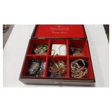 COSTUME JEWELRY ASSORTMENT & BOX