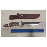 JACOBS CUSTOM ANTLER KNIFE WITH SHEATH