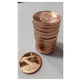 21 - 1 OZ COPPER ROUNDS ASSORTED IMAGES