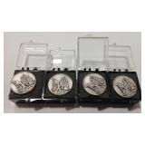 4 - SILVER .3 OZ LEWIS & CLARK PINS