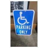 HANDICAPPED PARKING ONLY METAL SIGN
