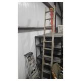 10 FOOT WERNER EXTENSION LADDER AND 4 FOOT STEP