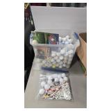 LARGE TOTE OF GOLF BALLS