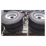 4 BRIDGESTONE 40X14 TRACTOR TIRES WITH RIMS