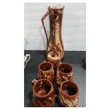 CLAYS IN CALICO MT-MADE CARAFE, SUGAR, MUGS