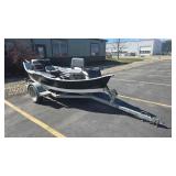 DRIFT BOAT AND TRAILER