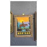 MONTANA THE TREASURE STATE FRAMED ART- BARBED WIRE