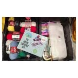 2 TOTES OF YARN, CRAFT AND SUNDRIES