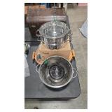 NEW WAVE STEEL STEAMER POT, FONDUE FORKS,