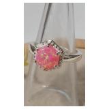 .925 PINK OPAL COLOR RING