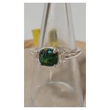 .925 BOULDER OPAL COLOR & CZ RING