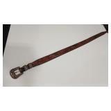 STERLING & GEMSTONE COWHIDE BELT