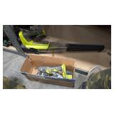 RYOBI BLOWER, MULTI TOOL AND 3 BATTERIES