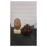 CERACRAFT TEAPOT & DECORATIVE OWL