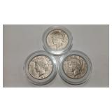 3 - 1923 S PEACE DOLLARS