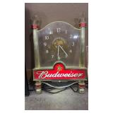 BUDWEISER LIGHTED BAR CLOCK