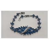 925 SAPPHIRE COLOR & CZ ADJ  BRACELET
