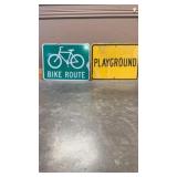 PLAYGROUND & BIKE ROUTE METAL SIGNS