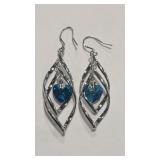 925 BLUE TOPAZ COLOR EARRINGS