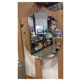 VTG ETCHED GLASS WALL MIRROR