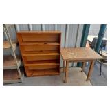 WOOD SHELF AND TABLE
