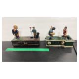 2 - REPRO CAST IRON COIN BANKS HORSE SOCCER &
