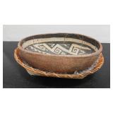 ANASAZI ANCIENT POTTERY POT W/ BIRCH BARK SUPPORT